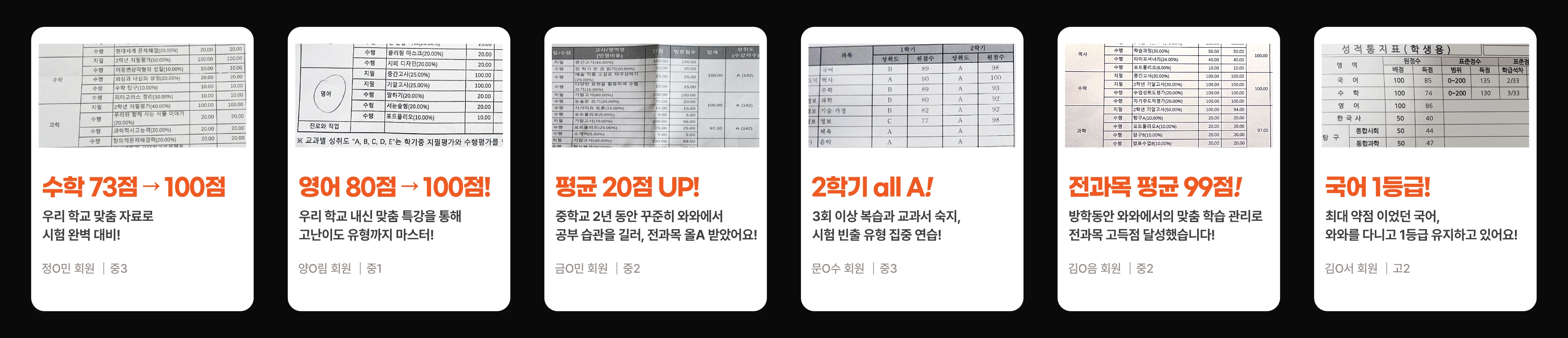 덕풍 고등 영어학원 성적 향상 사례